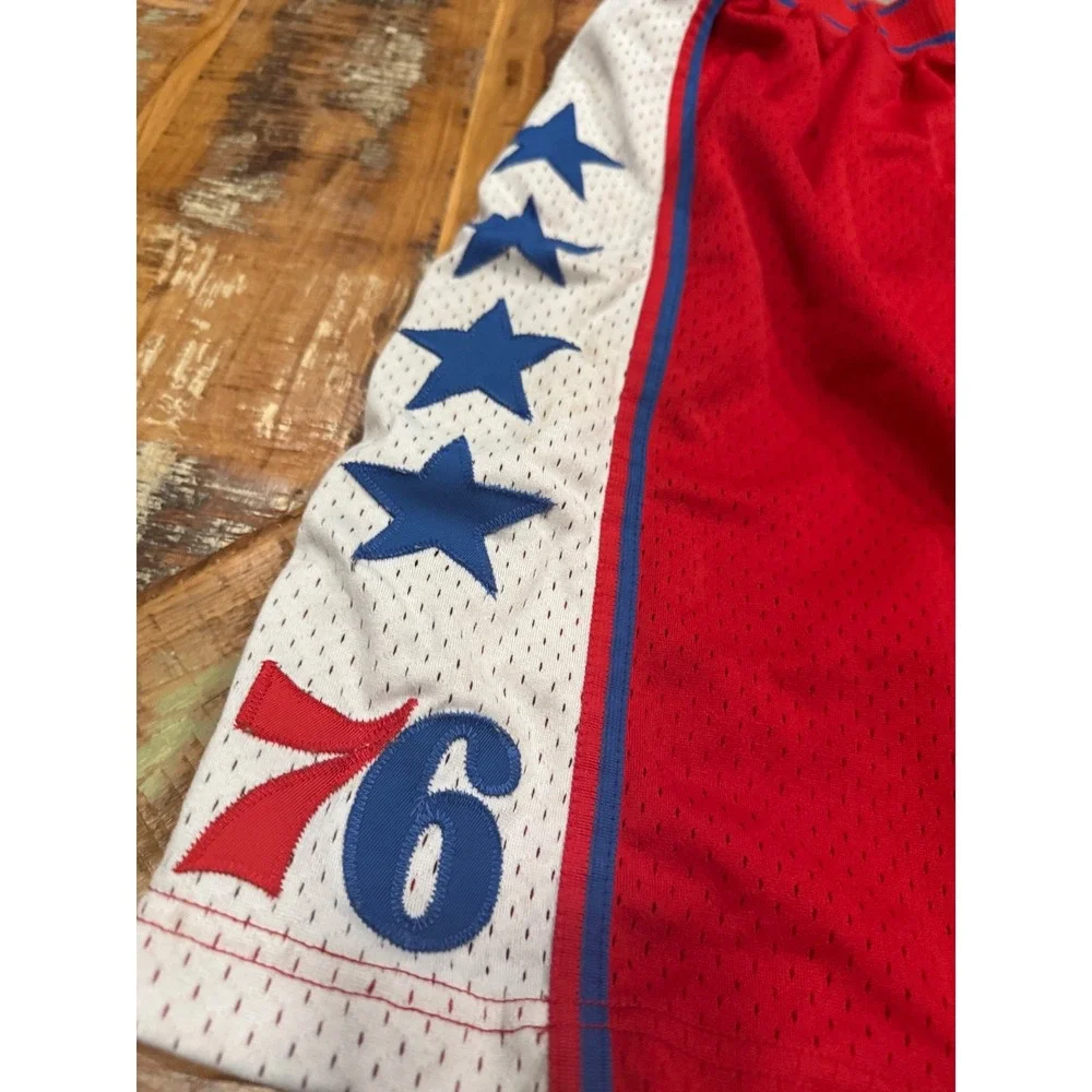 Mens Nike Philadelphia 76ers Old School Mesh Baggy Basketball Shorts Size XL